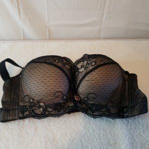 NWT Fall Sweet Black and Peach Underwire lace Bra Size 36D